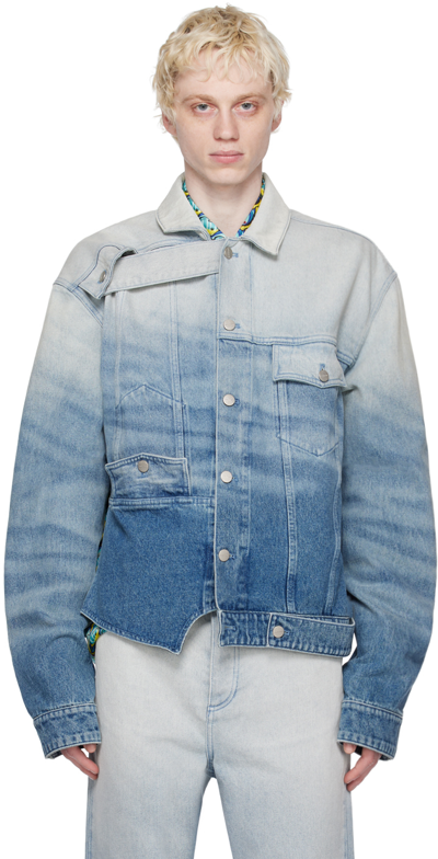 Botter Blue Upside Down Denim Jacket In Multicolor