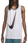Nike Dri-fit Dna Basketball Tank In White/ Black