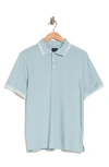 14th & Union Coolmax® & Cotton Blend Tipped Polo In Blue Sphere