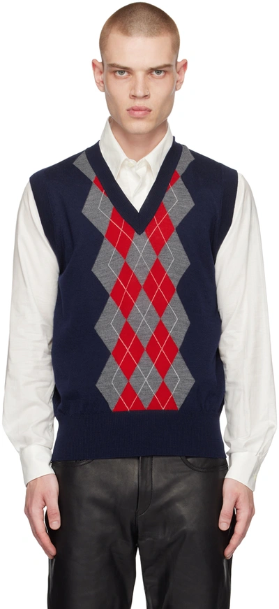 Ami Alexandre Mattiussi Argyle Vest In Blue