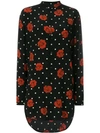 Saint Laurent Floral Polka-dot Fitted Shirt - Black