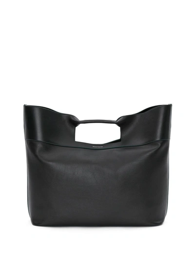 Alexander Mcqueen The Square Bow Leather Handbag In Black
