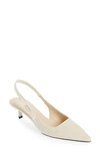Prada Patent Bow Slingback Pumps In Ivory