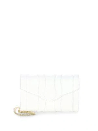 Khirma New York Herzog Leather Convertible Clutch In Porcelain