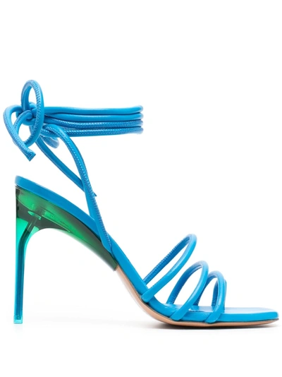 Off-white Plexi 110mm Ankle-strap Sandals In Blue