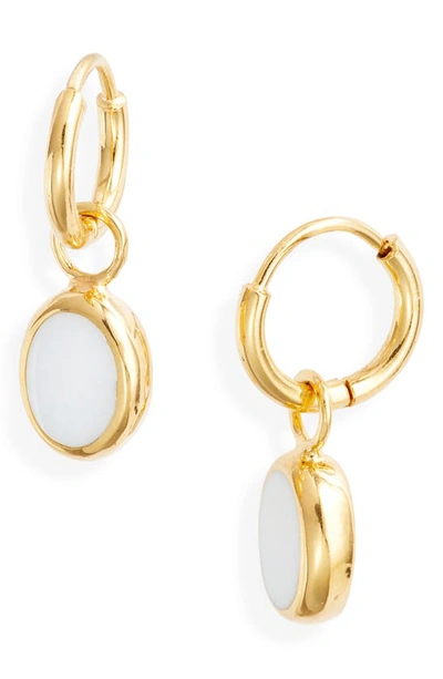 Anna Beck White Agate Oval Charm Earrings In Gold