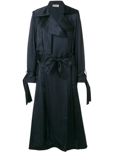 Maison Flaneur Classic Trench Coat In Blue