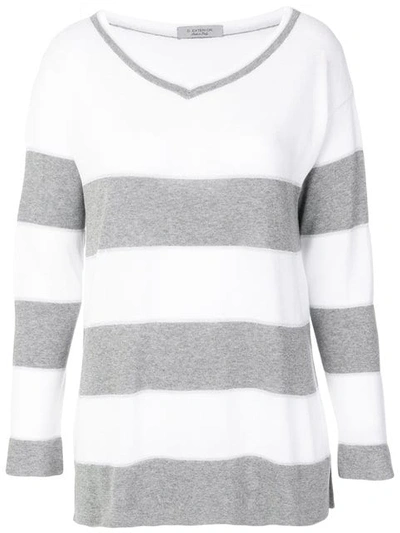 D-exterior Striped Jumper In White