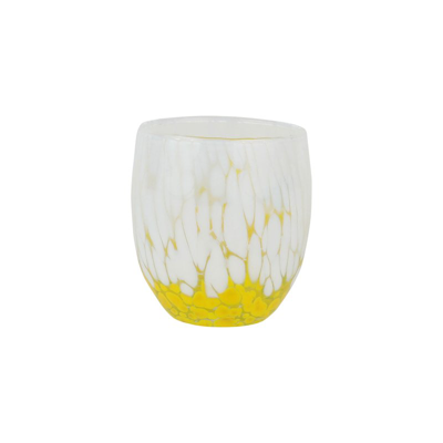 Vietri Nuvola White And Yellow Double Old Fashioned In Multicolor