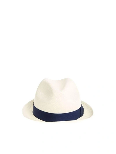 Borsalino Straw Hat In White