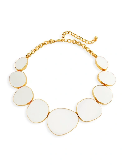 Kenneth Jay Lane Women's 22k-gold-plated & Enamel Collar Necklace In Gold White
