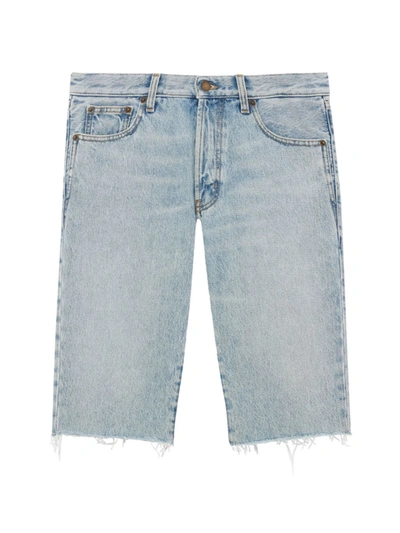 Saint Laurent Men's Relaxed Fit Shorts In Tuscon Denim In Blue