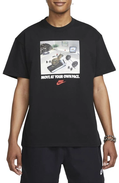 Nike Sportswear Snail Cotton Graphic T-shirt In Black/black