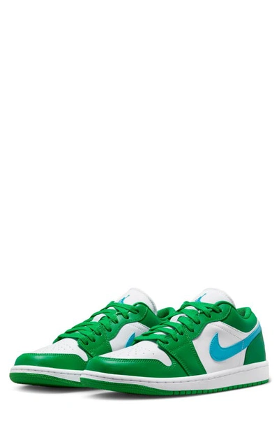 Jordan Women's Air  1 Low Shoes In Lucky Green/ Aquatone/ White