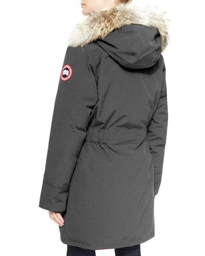 Canada Goose Chelsea Fur-hood Parka Coat In Graphite