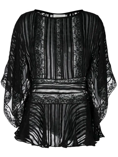 Zimmermann Lace Kaftan Blouse - Black