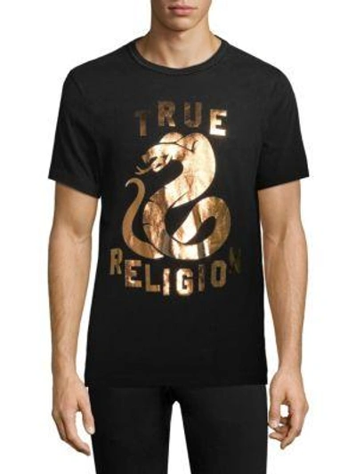 True Religion Short-sleeve Logo Graphic Tee In True Black