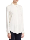 Theory Sunaya Silk Blouse In Ivory