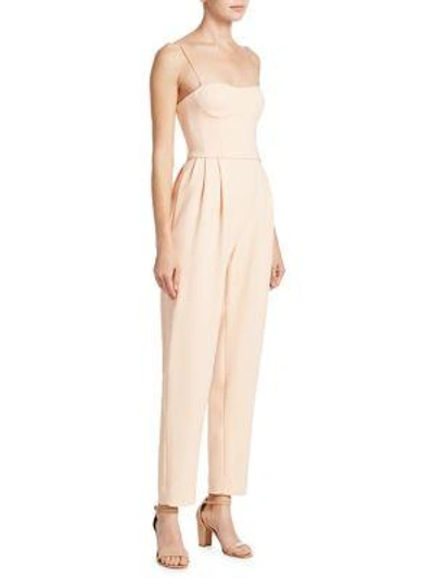 Adam Lippes Stretch Cady Bustier Jumpsuit In Peach