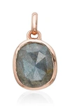 Monica Vinader Siren Medium Bezel Pendant In Rose Gold/ Kyanite