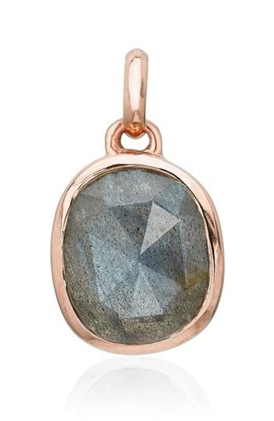 Monica Vinader Siren Medium Bezel Pendant In Rose Gold/ Kyanite