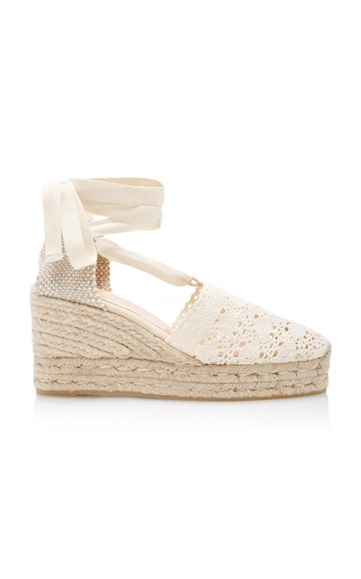 Castaã±er Campesina Crochet Wedge In Neutral