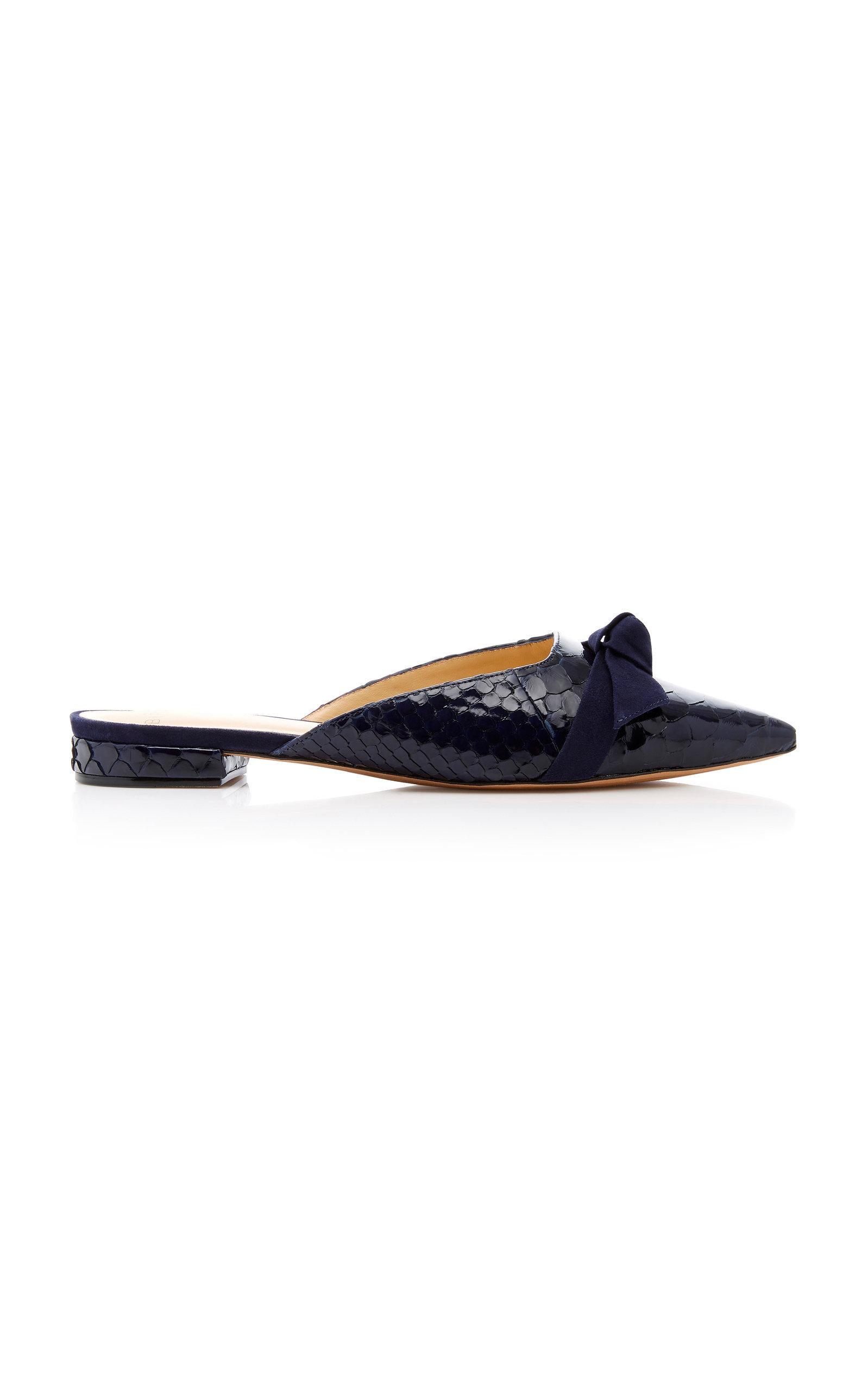 navy flat mules