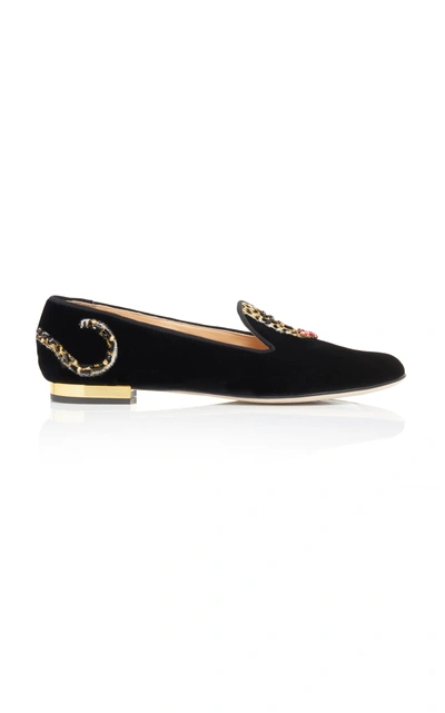 Charlotte Olympia Wild Nocturnals Flat In Black