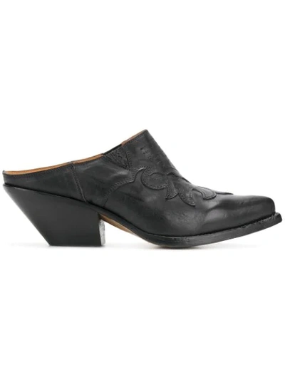 Buttero Texan Style Mules In Black