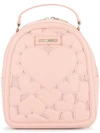 Love Moschino Heart-embroidered Backpack - Pink In Pink & Purple