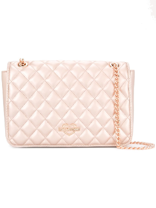 rose gold moschino bag