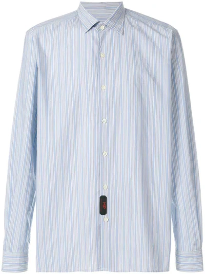 Mp Massimo Piombo Striped Shirt In Blue