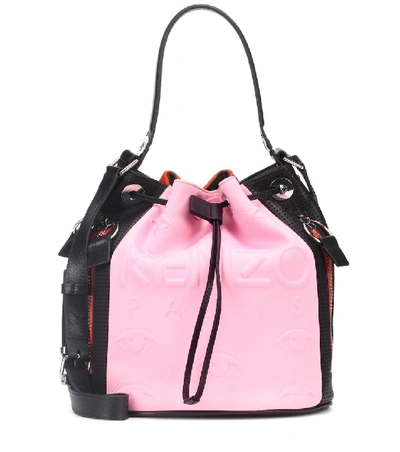 Kenzo Kombo Pink, Red And Black Bucket Bag In Multicolor