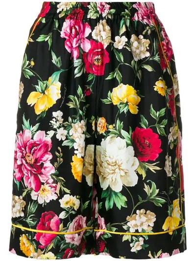 Dolce & Gabbana Floral-printed Silk Shorts In Multicoloured