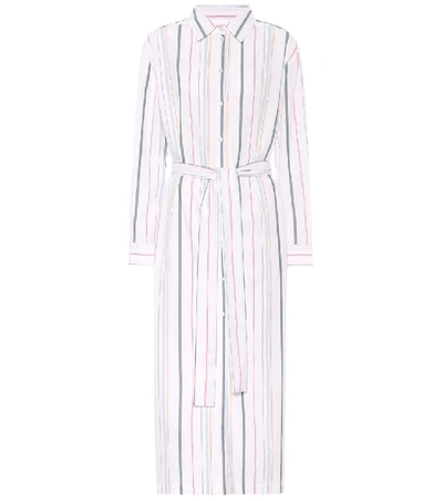 Asceno Striped Cotton Shirt Dress In Multicoloured