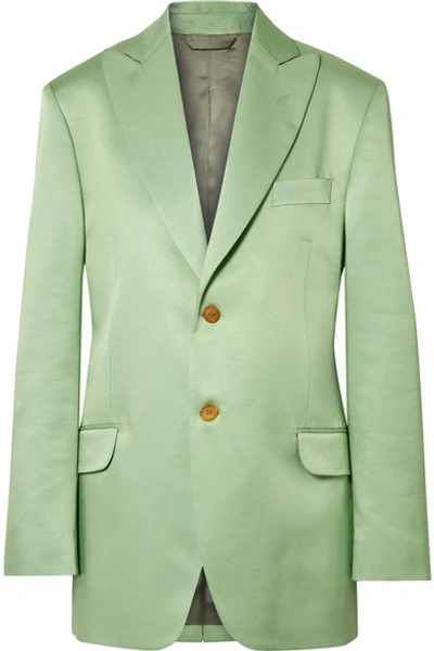 Acne Studios Jaria Oversized Satin-twill Blazer In Light Green