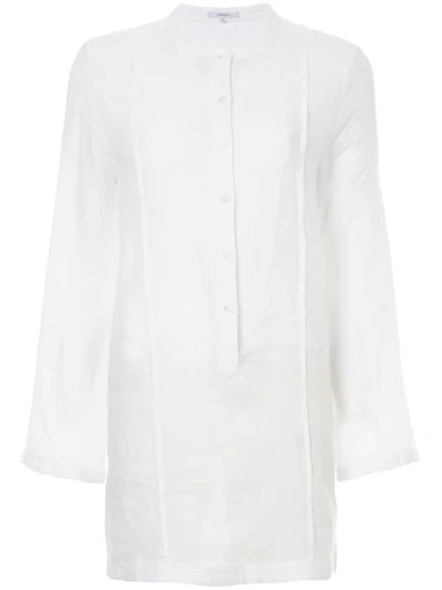 Venroy Mandarin Collar Shirt Dress - White