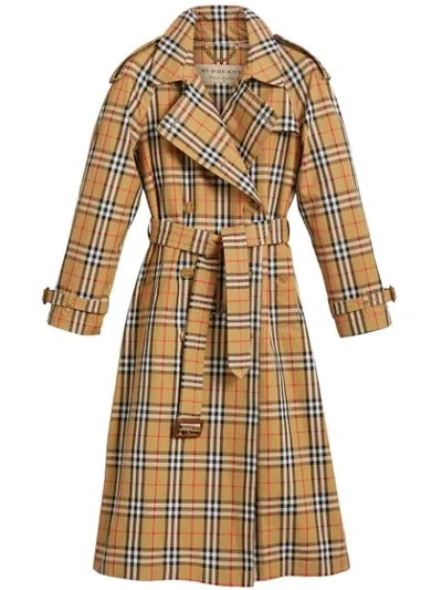 Burberry Eastheath Vintage-check Trench Coat In Brown