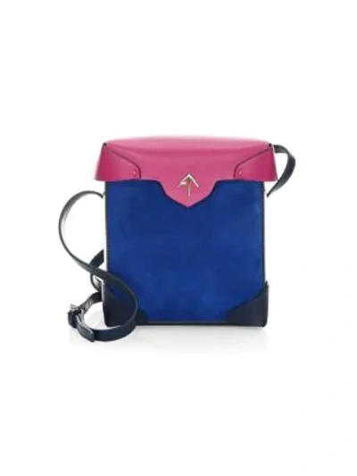 Manu Atelier Mini Pristine Leather & Suede Box Bag In Multi