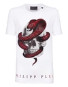 Philipp Plein T-shirt Round Neck Ss "strass Snake"