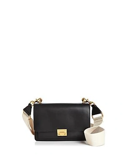 Rebecca Minkoff Christy Medium Leather Shoulder Bag With Web Strap In Black Multi/gold