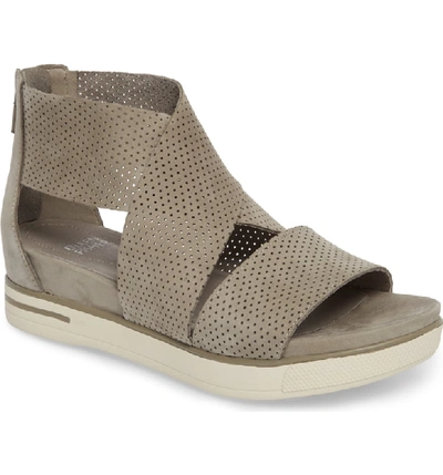 Eileen Fisher Sport Platform Sandal In Stone Nubuck