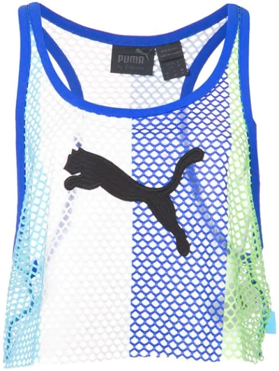 Fenty X Puma Fenty Puma X Rihanna Cropped Mesh Tank In Blue