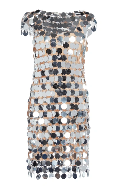Paco Rabanne Paillettes Mini Dress In Silver