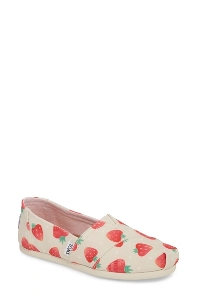 Toms Alpargata Slip-on In Birch Strawberries And Cream