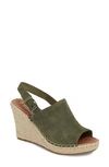 Toms Monica Slingback Wedge In Pine Suede