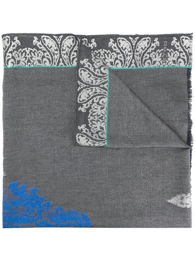 Etro Paisley Print Scarf - Grey