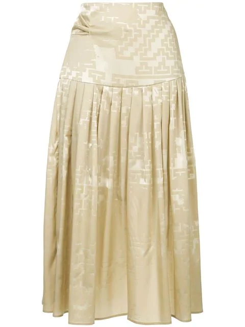 Nehera Sofy Pleated Skirt In Brown | ModeSens