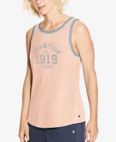 Champion Heritage Ringer Tank Top In Pale Blush Pink