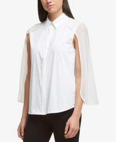 Dkny Cape Shirt In White